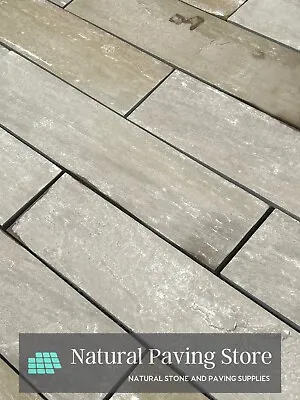 Raj Green Sandstone Paving Natural Indian Patio Slabs 22mm Calibrated 900x200 • £2