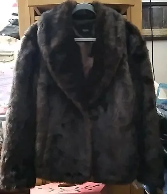 Faux Fur Coat Jacket Womens Size XL Brown Mossimo • $32.99