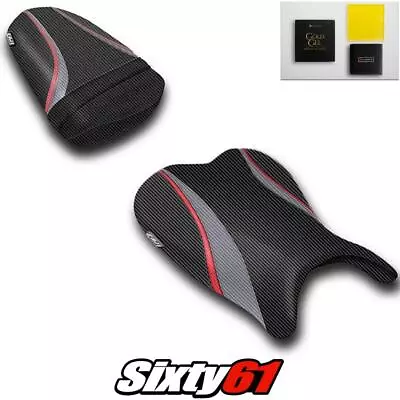 Suzuki GSXR 600 750 Seat Covers With Gel 2006 2007 Black Red Luimoto Carbon • $320