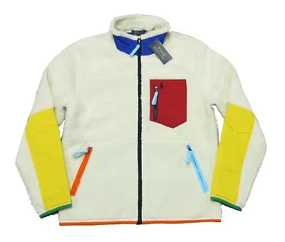 Polo Ralph Lauren Men's Chic Cream Multi Hybrid Fleece Full Zip Jacket • $138.60