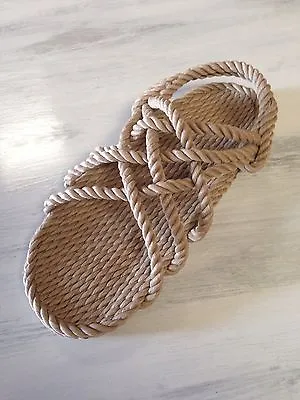 Rope Sandals Women's Size 6 Beige  Medium Width.    Vegan • $27