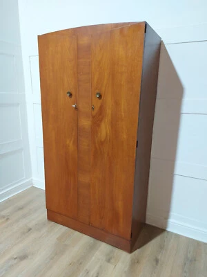 £245 • Buy Retro Teak Gentlemans Fitted Wardrobe Vintage Teak Wardrobe 60s Mid Century