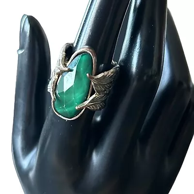 Hinged Leaf Faceted Green Adjustable Fashion Ring Size 7 Adjustable Wizard • $18.95