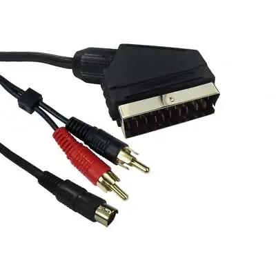 £3.99 • Buy 1.5m Scart To 2 X RCA Twin Phono + 4pin S-Video / SVHS Audio Video Lead Cable