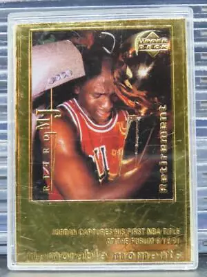 1999 Upper Deck Michael Jordan 22 Karat Gold Retro MJ Retirement Chicago Bulls • $2.25