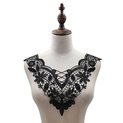 Embroidery Collar Lace Applique Guipure Floral Evening Dancing Dress Gown Trim • £4.99