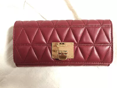 Nwt Michael Kors Vivianne Cherry Leather Carryall Wallet • $78