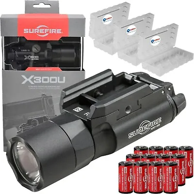 SureFire X300 Ultra WeaponLight 1000 Lumen LED W/ 12 Extra CR123 & Battery Case • $325.39