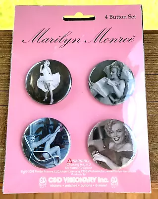 Marilyn Monroe 4 Button Pin Set Lapel Pin Set New Sealed Package • $6.50