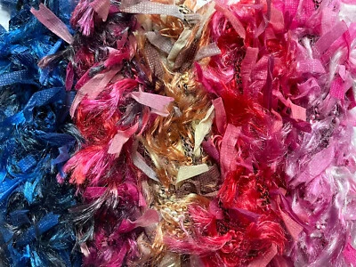 £3.79 • Buy Job Lot Bundle Yarn Wool Crafts Pom Pom Fancy Fluffy Eyelash 5x 10 Meters #175