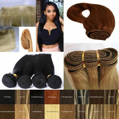 Double Weft Hair Extensions Sew In Weave Brazilian Remy Human Hair Bundle 100gr • $25