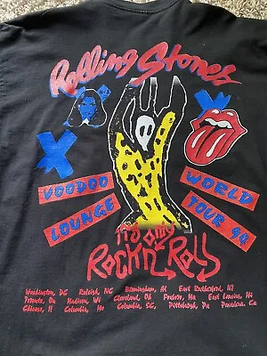 $150 • Buy ROLLING STONES Voodoo Lounge World Tour 94/T-Shirt XL Concert T Shirt