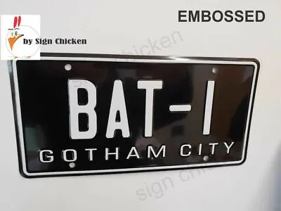 Batman / 1966 Batmobile / BAT-1 *EMBOSSED * Replica Prop License Plate  6 X 12  • $13.99