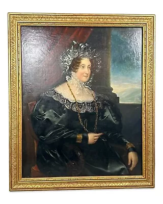 Ca.1820 Antique 19thC REGENCY Era LADY PORTRAIT Old MARYLAND ESTATE Oil PAINTING • $0.99