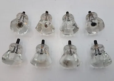 Antique/ Vintage Original Clear Depression Glass Drawer Knobs Hardware Lot Of 8 • $45