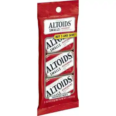 Altoids Smalls Peppermint Sugar Free Breath Mints - 1.76 Oz Tin (3 Pack) • $8.20