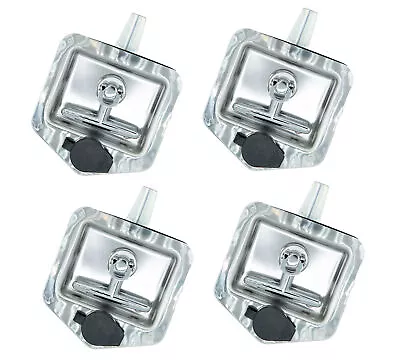 (4 Pk) T-handle Tool Box Lock Rv Door Latch W/ Two Keys Stainless Steel Polished • $59.99