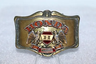 Vintage 1978 A.H.M. Honda Metal Enamel Honda Motorcycle Belt Buckle • $19.99