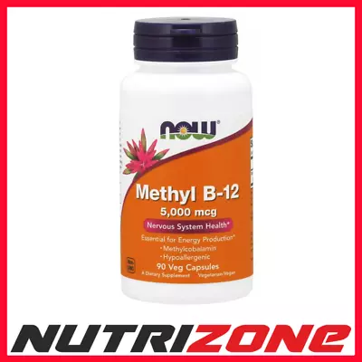 NOW Foods Methyl B-12 5000mcg Nervous System Energy Support  - 90 Vcaps • £25.30