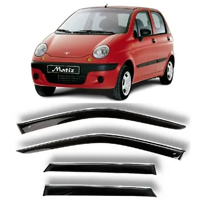 Window Visors Deflectors Black With Chrome Strip For Daewoo Matiz 1998-2004 • $129