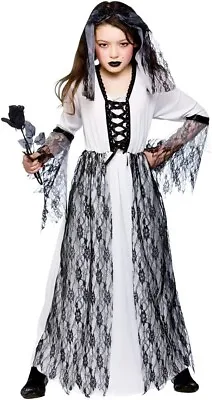 Ghastly Ghost Bride Girls Zombies Costumes Size Small 8-10 Years Kids Living Dea • £16.20