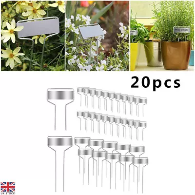 20x Plant Labels Weatherproof Garden Markers T-Type Plant Nursery Tags Metal • £11.99