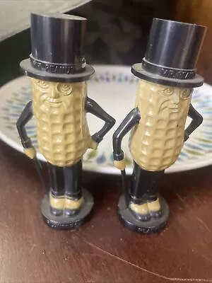 Vintage Planters Peanuts MR. PEANUT Plastic SALT & PEPPER SHAKERS | 4.25” • $14.99