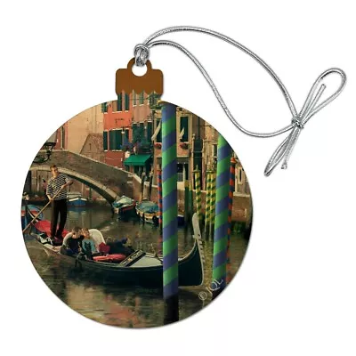 Venice Italy Gondolas Canals Romantic Wood Christmas Tree Holiday Ornament • $5.99