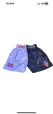 Lennox Lewis And Mike Tyson Signed Shorts.RARE.. • £300