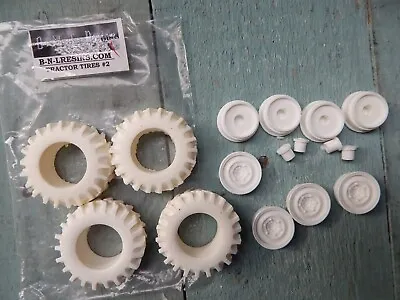 Vintage Resin Rare 1/25 Tractor Style Truck Wheels And Tyres Set Of 4. • $48