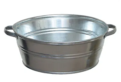 New Galvanised Round Metal Tin Washing Bowl Bath Tub - 40 Cm / 13 Ltrs • £29.95