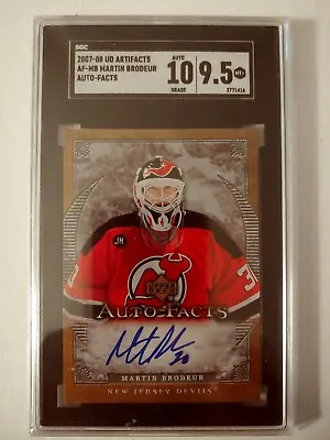 MARTIN BRODEUR Auto 2007-08 UD Artifacts - SGC 9.5 & 10 - New Jersey Devils  • $100