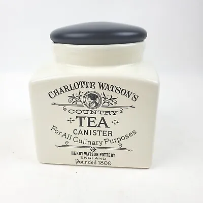 Charlotte Watsons Country Kitchen Tea Canister Pottery Storage Jar Lidded • £17.02