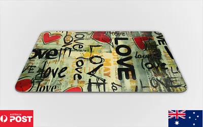 Mouse Pad Desk Mat Anti-slip|love Heart Vintage Doodle #1 • $9.62