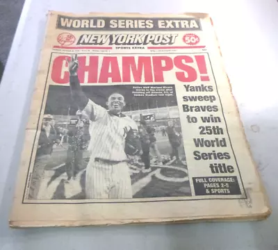 NEW YORK POST World Series Extra October 28 1999 New York Yankees CHAMPS! *Read • $12