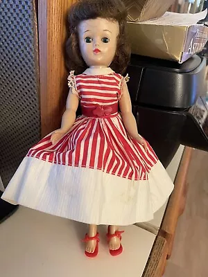 Vintage 1958 Vogue JILL Doll In Outfit #3138 With Red & White Striped Dress • $24.99