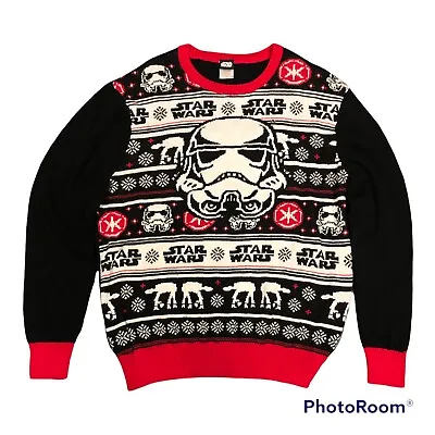 $36 • Buy Star Wars Sz XL Unisex Ugly Christmas Knit Sweater Stormtrooper Cotton Blend EUC