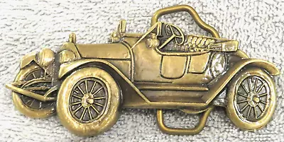 NOS Vintage ANTIQUE CAR Solid Brass Belt Buckle 1970'S MERCEDES BENZ ROLLS ROYCE • $25