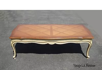 1970s Vintage French Provincial Brown Coffee Table Made By Drexel • $750