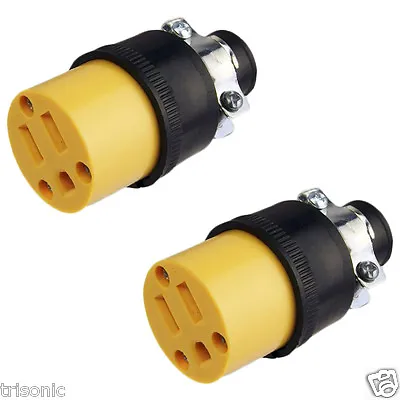 2pc Heavy Duty 3-Prong Female Extension Electrical Plug Replacement 125V 15A • $8.99