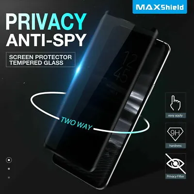 $10.65 • Buy MaxShield Privacy Glass Screen Protector Fr Galaxy S9 S10 Plus Note 9 8 20 Ultra