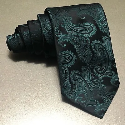 New Men's Paisley Classic Neck Tie Tie Formal Party Wedding Prom Forest Dk Green • $12.20