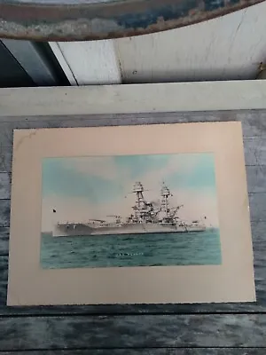 U.S.S. Nevada BB-36 Early Color Photo Late 1930's • $15.99