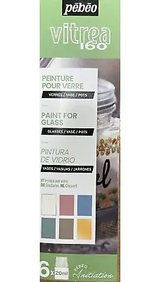 £10.99 • Buy Pebeo Vitrea 160 Glass Paint 6 X 20ml Pastel Colour Water Based Oven Bake 756463