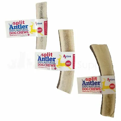 £6.45 • Buy Antos Split Deer Antler Dog Chew Long Lasting Treat 100% Natural S, M, L Or XL