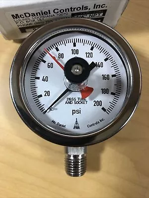 McDaniel Controls 200 PSI Pressure Gauge 2-1/2 Inch 1/4 NPT Bottom Conn (5117) • $38.89