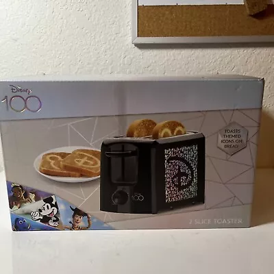 Disney 100 Years Of Wonder Mickey Mouse 2 Slice Toaster Black And Silver NEW • $20.95