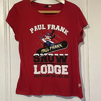 £4.99 • Buy Paul Frank T-shirt Ladies M 14 - 16 Red. Ski Snowboarding Monkey
