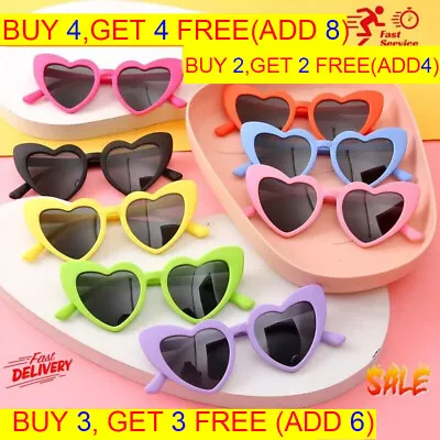 NEW Retro Love Heart Shape Sunglasses Cat Eye Women Vintage Glasses Gifts HOT UK • £2.58