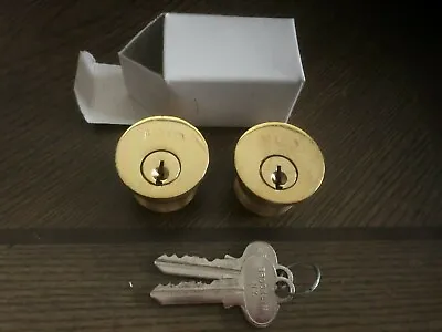 One Pair Keyed Alike 1  Solid Brass Mortise Lock Cylinder With Keys.  • $12.99